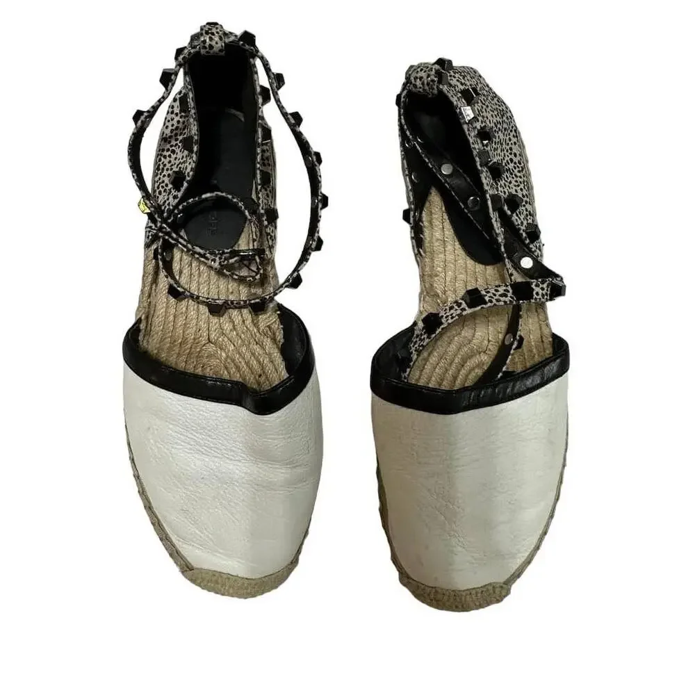 Rebecca Minkoff Women's Espadrilles White Ballet‎ Studded Gilles Flat Shoes Sz 8